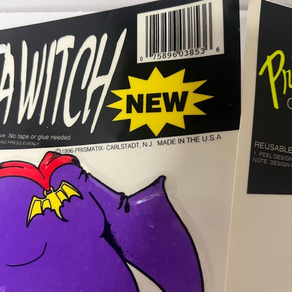 VTG 1996 Prismatix Halloween Vinyl Window  Clings Owl Bat Scarecrow Pumpkin Cats - Picture 7 of 11